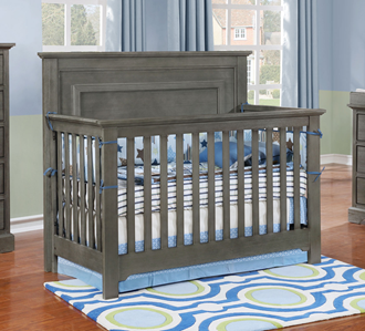 Waterford Straight Panel Conversion Crib Weathered Grey
